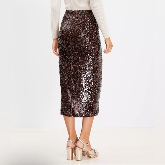 Chocolate Brown sequin skirt - Picture 3 of 4